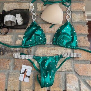 Contest Bikini NPC Competition Posing Suit & 2 CHRAN Bracelets